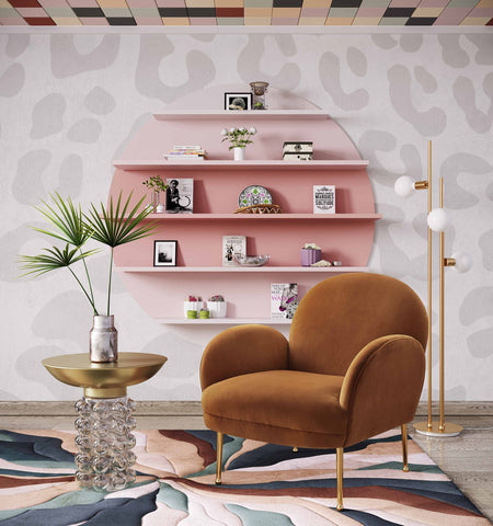 Bubble Glass and Brass Side Table Model: TOV-OC18229