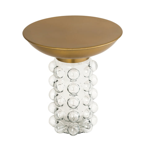 Bubble Glass and Brass Side Table Model: TOV-OC18229