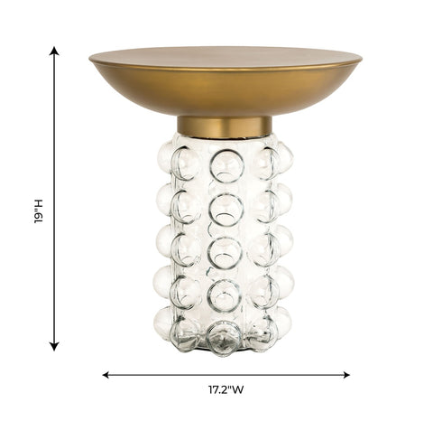 Bubble Glass and Brass Side Table Model: TOV-OC18229