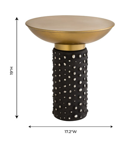 Blaze Glass and Brass Side Table Model: TOV-OC18230