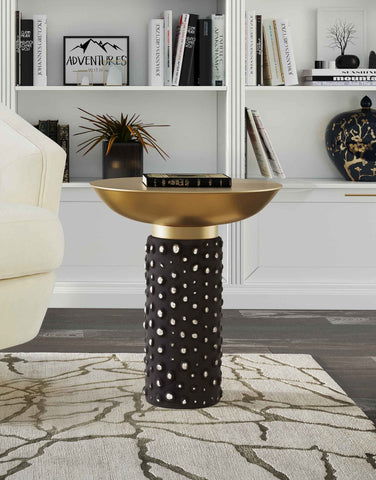 Blaze Glass and Brass Side Table Model: TOV-OC18230