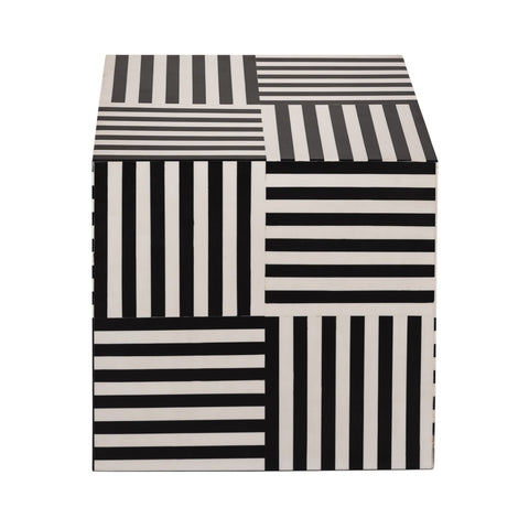 Cube Black and White Side Table Model: TOV-OC18360