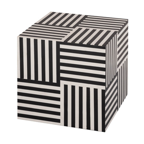 Cube Black and White Side Table Model: TOV-OC18360