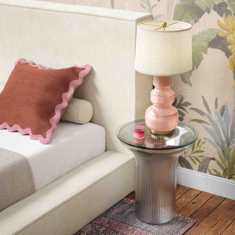 Cassandra Clear Glass Flared Side Table Model: TOV-OC18599