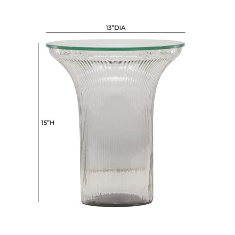 Cassandra Clear Glass Flared Side Table Model: TOV-OC18599