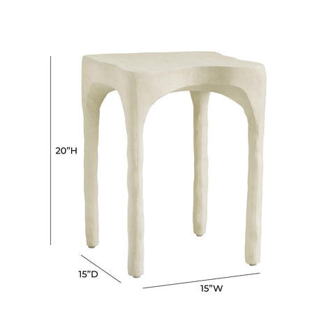 Skully Cream Textured Side Table Model: TOV-OC18622