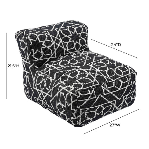 Chiara Indoor / Outdoor Black Accent Pouf Model: TOV-OC18687