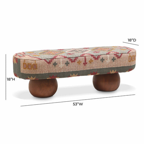 Rizi Textured Wool Upholstered Bench Model: TOV-OC18721