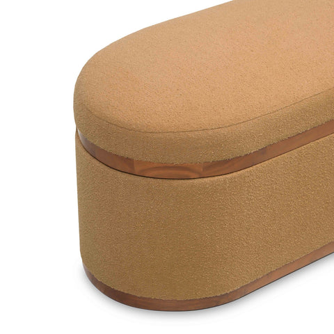 Olivier Peach Boucle Oval Storage Ottoman Model: TOV-OC18722