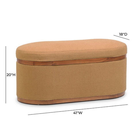 Olivier Peach Boucle Oval Storage Ottoman Model: TOV-OC18722