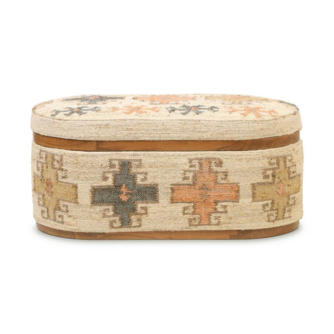 Olivier Cotton Oval Storage Ottoman Model: TOV-OC18724