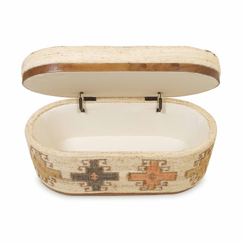 Olivier Cotton Oval Storage Ottoman Model: TOV-OC18724