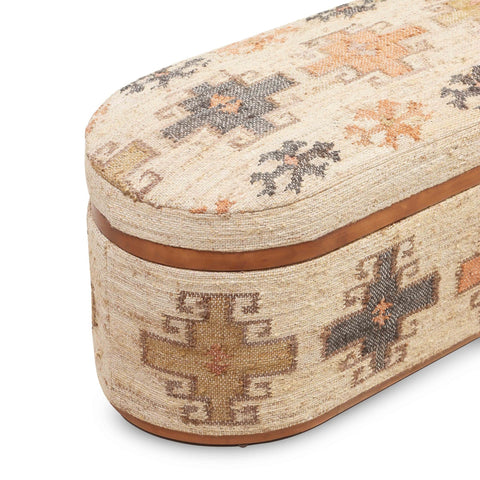 Olivier Cotton Oval Storage Ottoman Model: TOV-OC18724