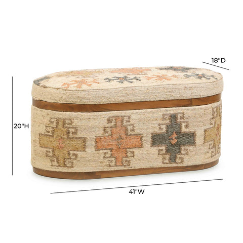 Olivier Cotton Oval Storage Ottoman Model: TOV-OC18724