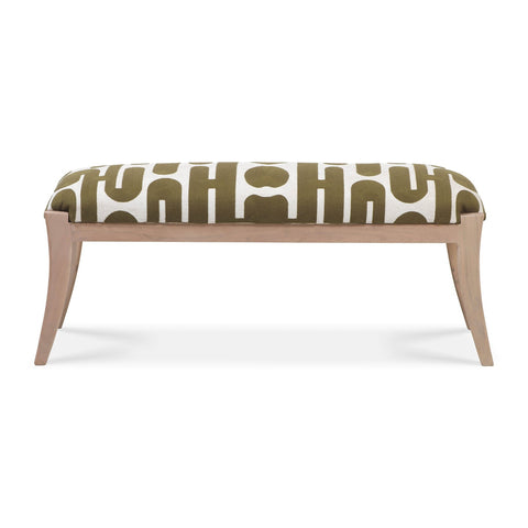Arielle Olive & White Embroidered Bench Model: TOV-OC18726