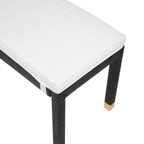 Amara Charcoal Woven Rattan Performance Fabric Bench Model: TOV-OC21013