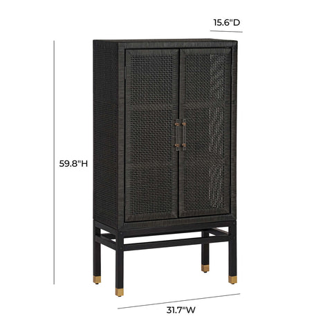 Amara Charcoal Woven Rattan Cabinet Model: TOV-OC21017