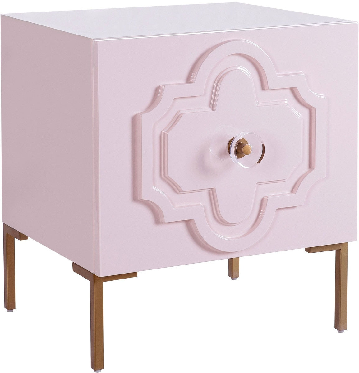 Anna Pink Lacquer Side Table Model: TOV-OC4106