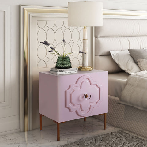 Anna Pink Lacquer Side Table Model: TOV-OC4106