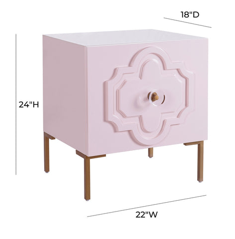 Anna Pink Lacquer Side Table Model: TOV-OC4106