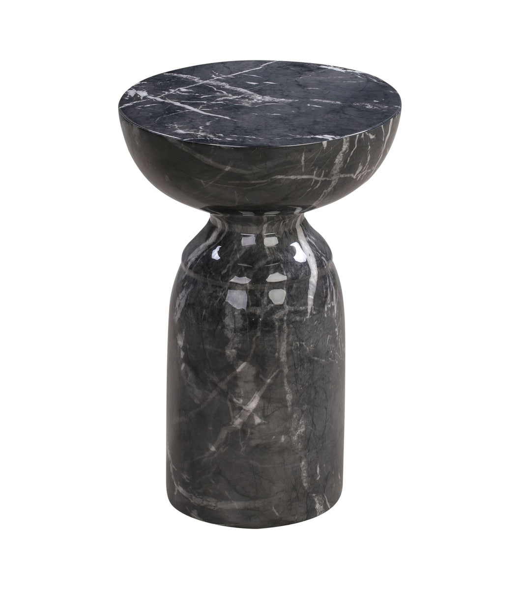 Rue Black Marble Indoor / Outdoor Concrete Round Side Table Model: TOV-OC44040