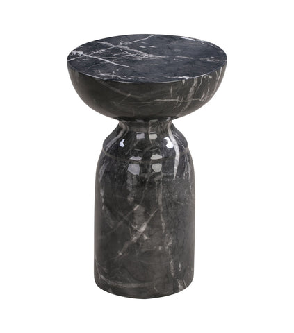 Rue Black Marble Indoor / Outdoor Concrete Round Side Table Model: TOV-OC44040