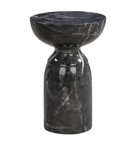 Rue Black Marble Indoor / Outdoor Concrete Round Side Table Model: TOV-OC44040