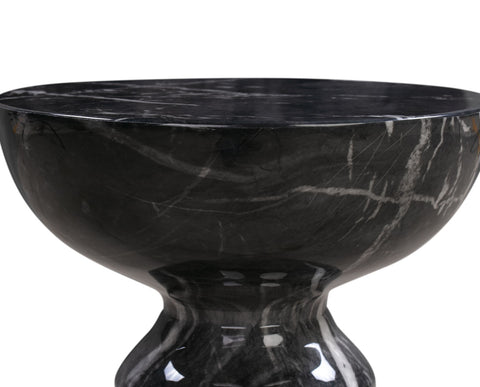 Rue Black Marble Indoor / Outdoor Concrete Round Side Table Model: TOV-OC44040