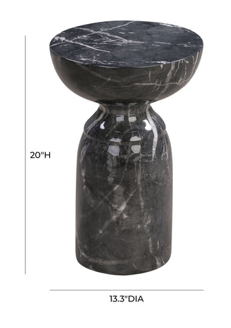 Rue Black Marble Indoor / Outdoor Concrete Round Side Table Model: TOV-OC44040