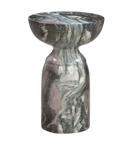 Rue Grey and Blush Marble Indoor / Outdoor Concrete Round Side Table Model: TOV-OC44041