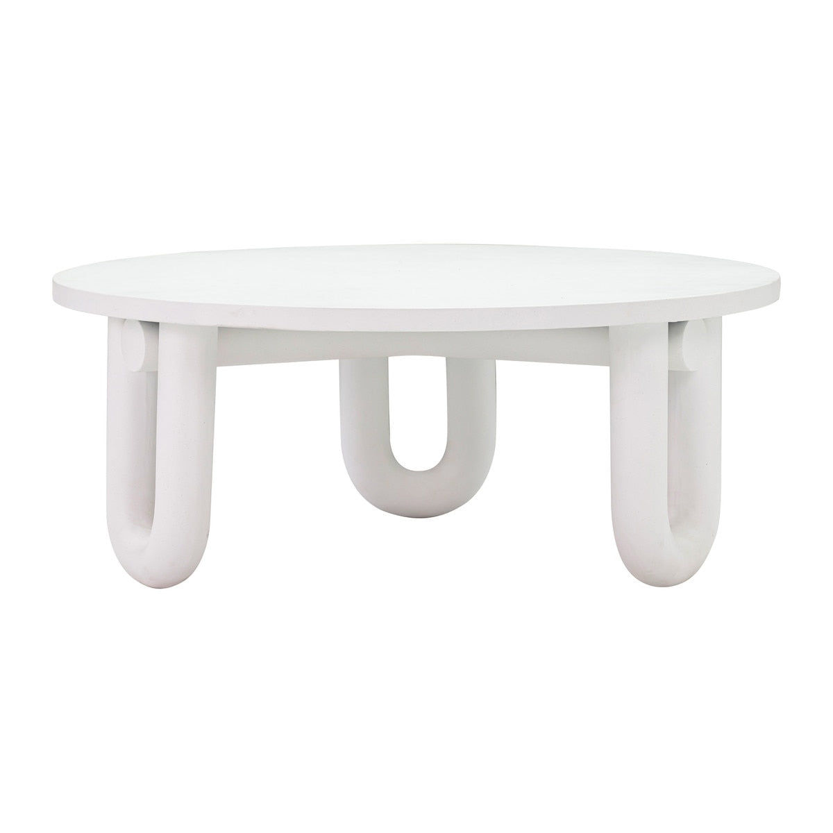 Tildy White Concrete Indoor / Outdoor Round Coffee Table Model: TOV-OC44175
