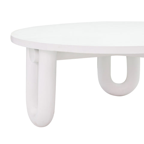 Tildy White Concrete Indoor / Outdoor Round Coffee Table Model: TOV-OC44175
