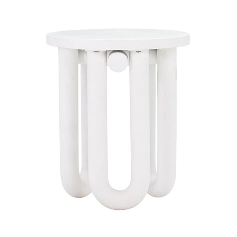 Tildy White Concrete Indoor / Outdoor Round Side Table Model: TOV-OC44176