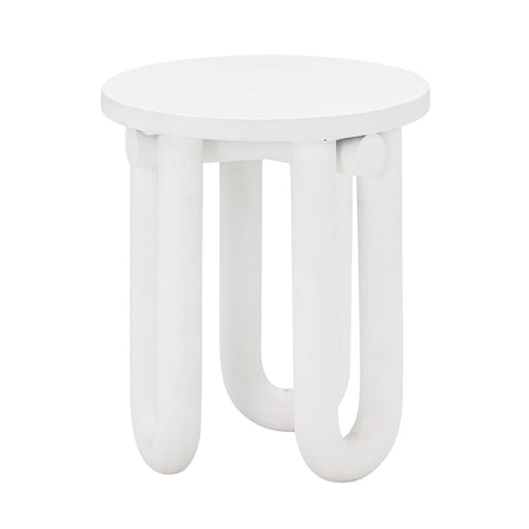 Tildy White Concrete Indoor / Outdoor Round Side Table Model: TOV-OC44176