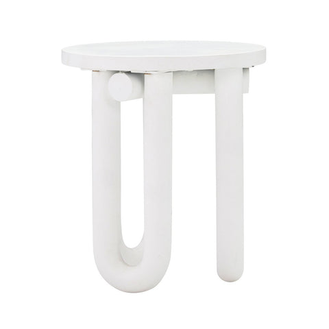 Tildy White Concrete Indoor / Outdoor Round Side Table Model: TOV-OC44176