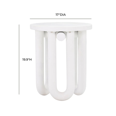 Tildy White Concrete Indoor / Outdoor Round Side Table Model: TOV-OC44176