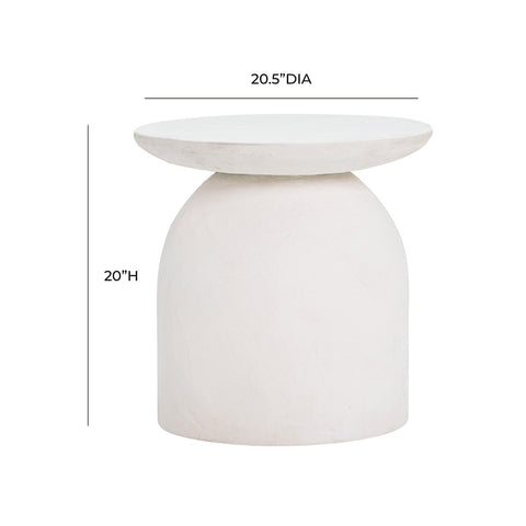 Aloe White Indoor / Outdoor Concrete Side Table Model: TOV-OC44184