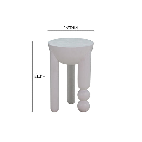 Morse White Wooden Accent Table Model: TOV-OC54197