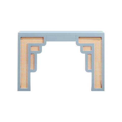 Suzie Pastel Blue & Rattan Console Table Model: TOV-OC54209