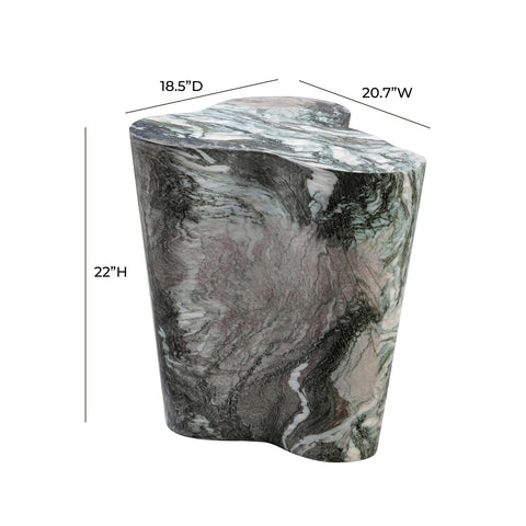 Slab Grey/Blush Faux Marble Tall Side Table Model: TOV-OC54212