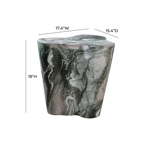 Slab Grey/Blush Faux Marble Short Side Table Model: TOV-OC54213