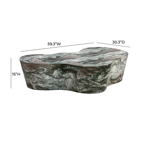 Slab Grey/Blush Faux Marble Coffee Table Model: TOV-OC54214