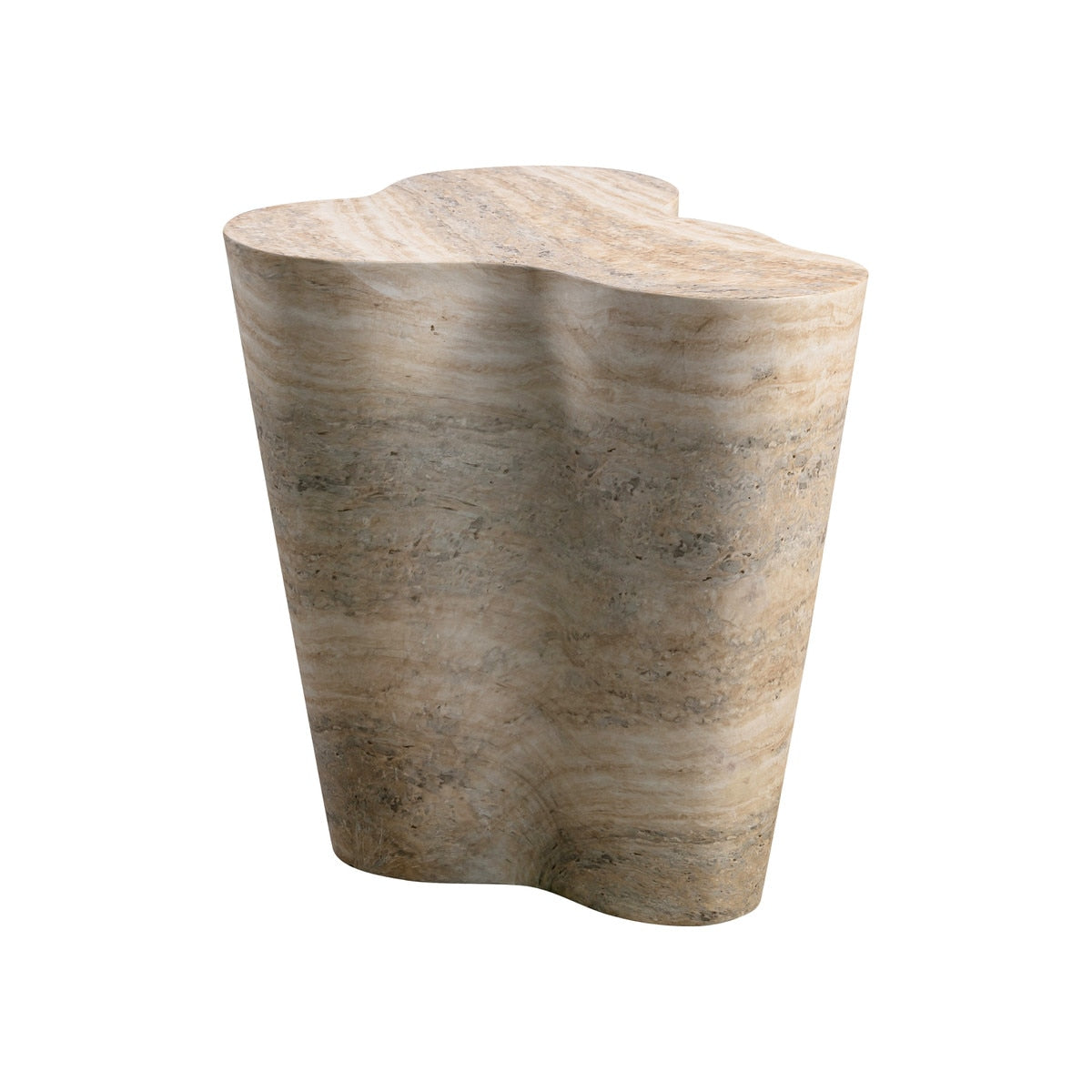 Slab Faux Travertine Tall Side Table Model: TOV-OC54215