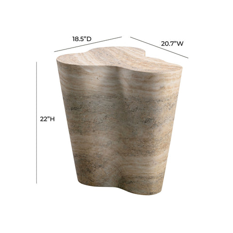 Slab Faux Travertine Tall Side Table Model: TOV-OC54215