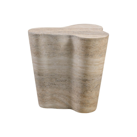 Slab Faux Travertine Short Side Table Model: TOV-OC54216