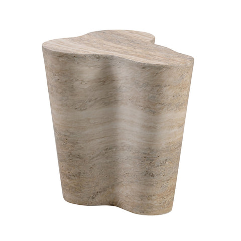 Slab Faux Travertine Short Side Table Model: TOV-OC54216