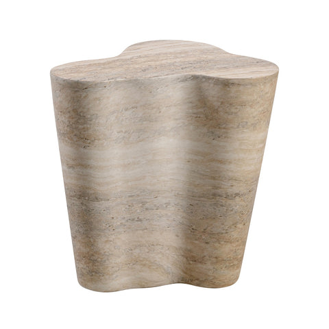 Slab Faux Travertine Short Side Table Model: TOV-OC54216