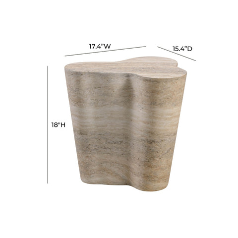 Slab Faux Travertine Short Side Table Model: TOV-OC54216