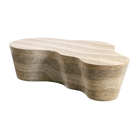 Slab Faux Travertine Coffee Table Model: TOV-OC54217