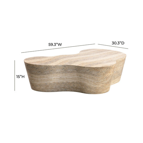 Slab Faux Travertine Coffee Table Model: TOV-OC54217